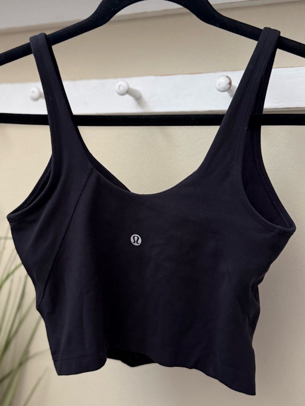 Lululemon Black Align Tank Crop Top Size 4 Soft EUC Yoga Running Beach